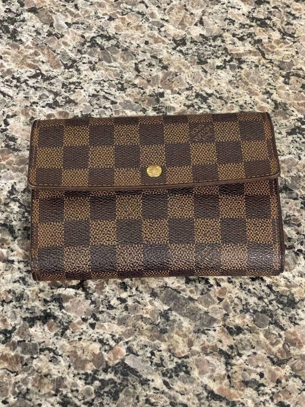 Vintage Louis Vuitton Damier Ebene Trifold Wallet with Coin Pouch SPB-JB 348379